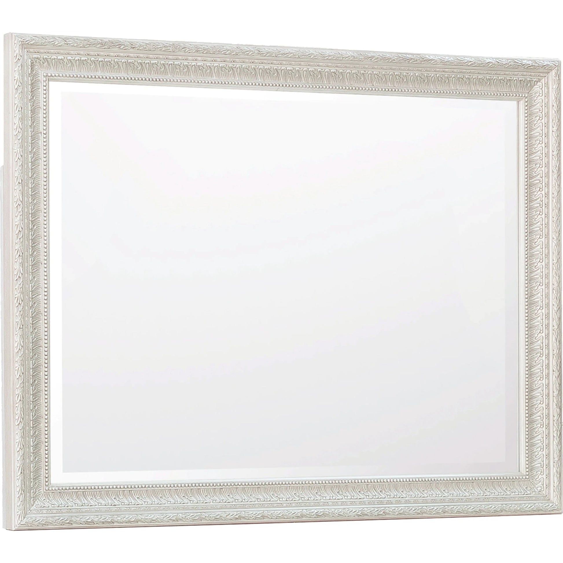 Camila Mirror by Pulaski Furniture in semi-transparent creamy white. Made from ash veneers in a modern style.