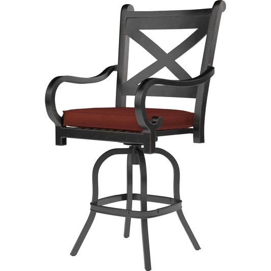 Monterey Outdoor Barstool by Sunset West in browns. Made from aluminum in a cottage & farmhouse style.