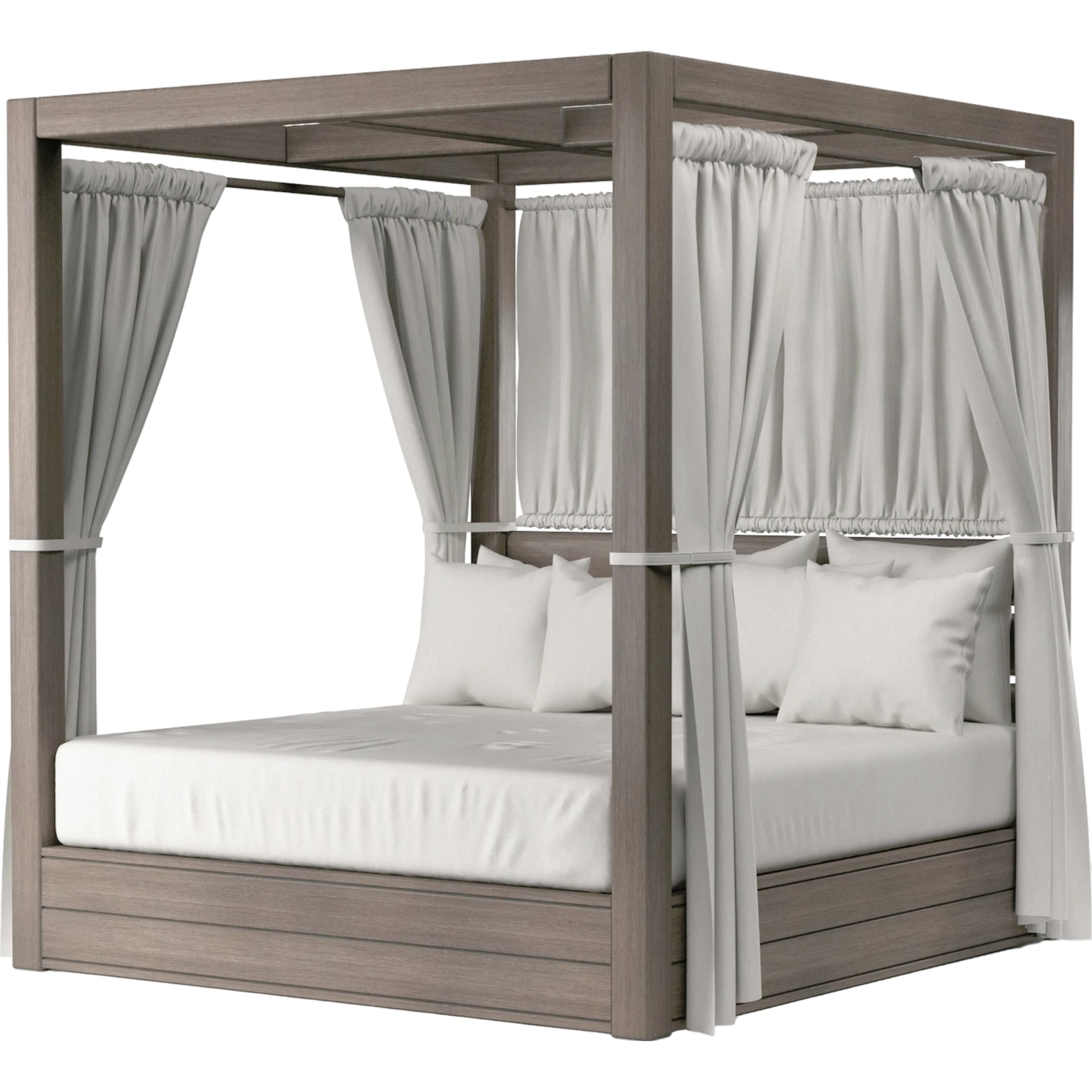 Laguna Outdoor Resort King Daybed by Sunset West in driftwood. Made from aluminum in a modern style.