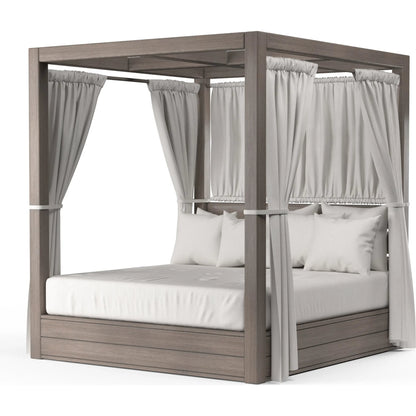 Laguna Outdoor Resort King Daybed by Sunset West in driftwood. Made from aluminum in a modern style.