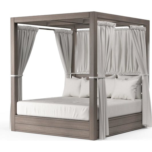 Laguna Outdoor Resort King Daybed by Sunset West in driftwood. Made from aluminum in a modern style.