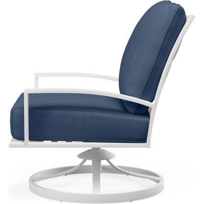 Bristol Outdoor Club Swivel in Canvas Flax w/ Self Welt by Sunset West. Made from aluminum in a modern style.