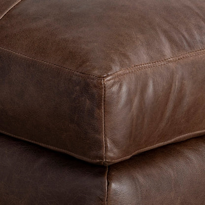 Nest Leather Ottoman by Bernhardt in brown. Made from leather in a unique style.