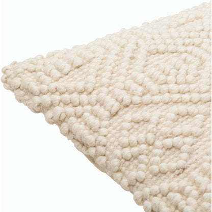 Hygge Pillow - 11322 by Livabliss in cream. Made from 40% cotton, 30% polyester, 30% wool, 100% cotton in a eclectic & global style.
