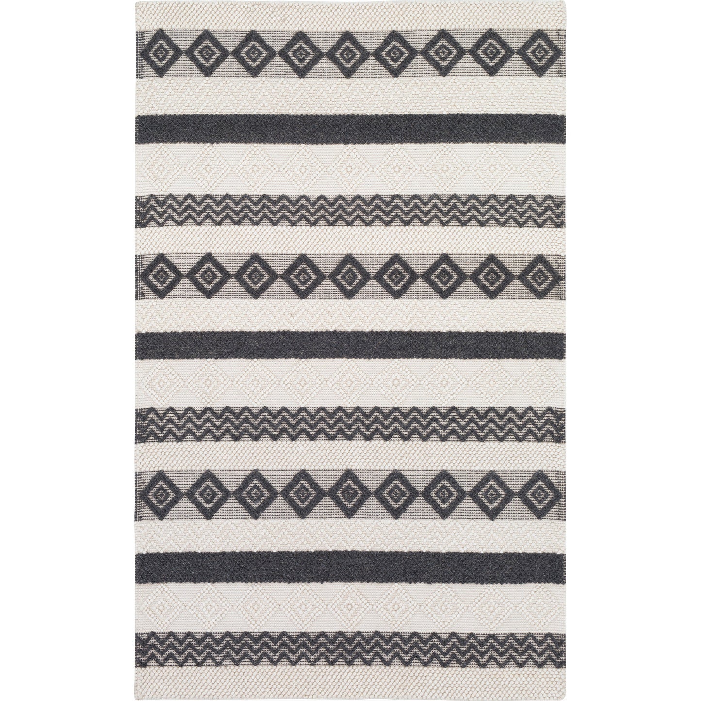 001 SR-754546,SR-754548,SR-754549,SR-754550 | Primary Silo | Hygge HYG-2301 Rug by Surya in black, white. Made from 100% wool in a unique style.