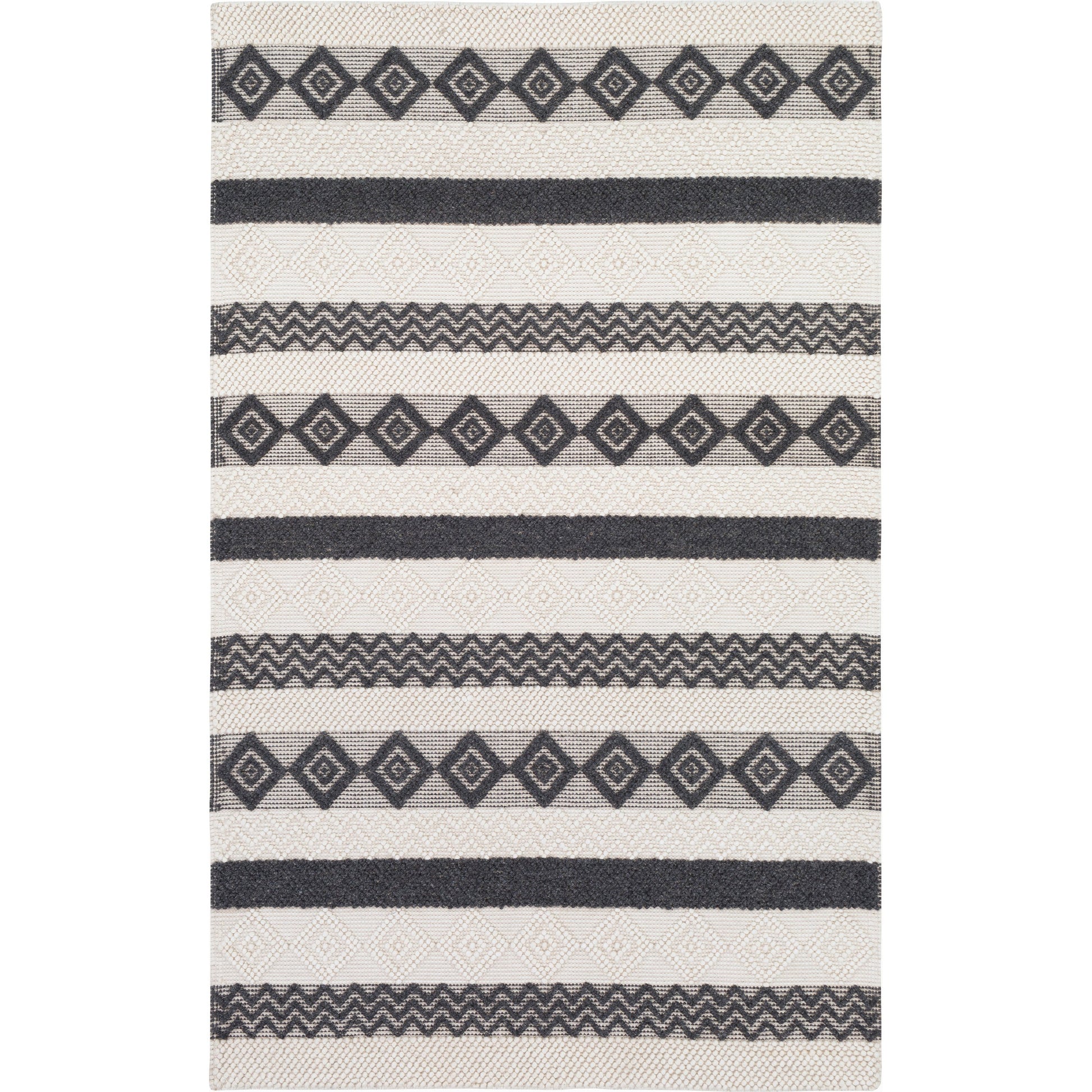 Hygge HYG-2301 Rug by Surya in black, white. Made from 100% wool in a unique style.