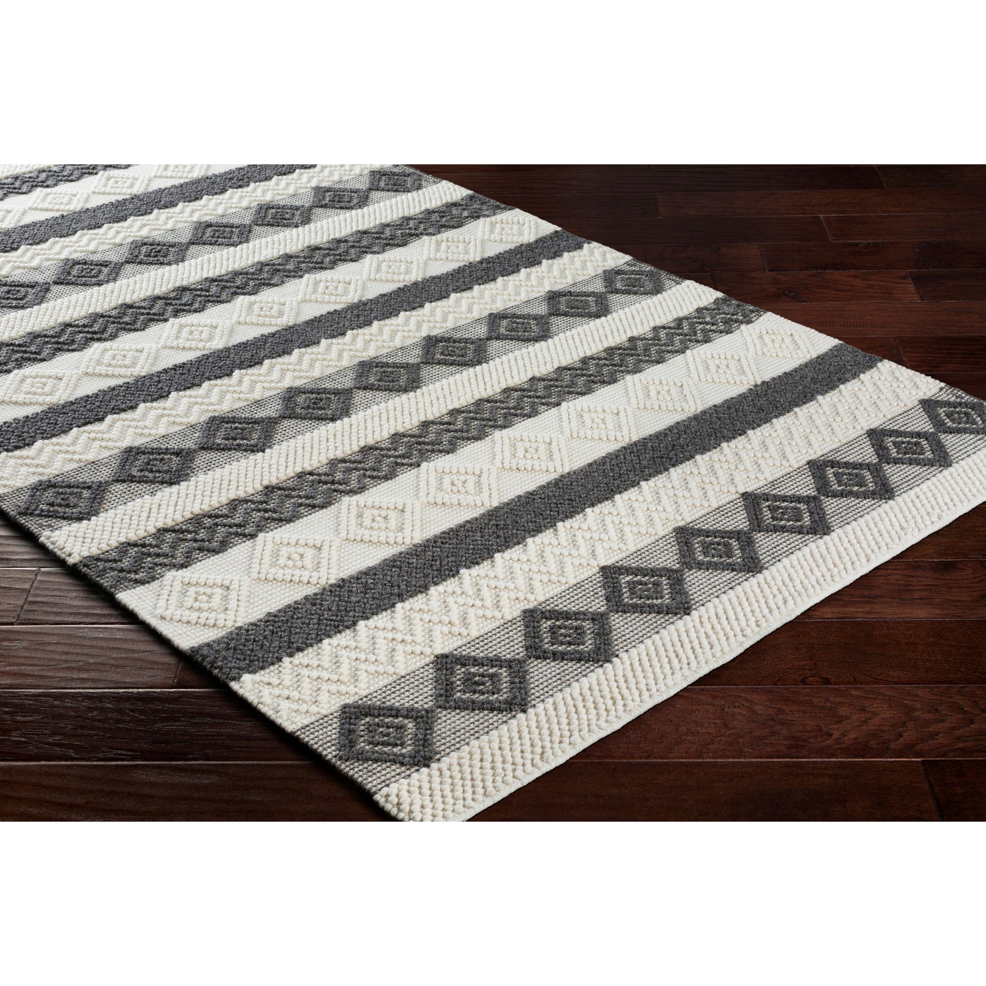 Hygge HYG-2301 Rug by Surya in black, white. Made from 100% wool in a unique style.