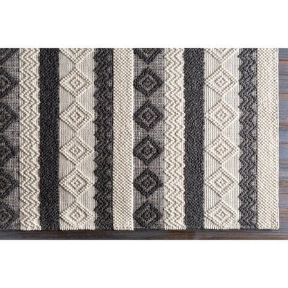 Hygge HYG-2301 Rug by Surya in black, white. Made from 100% wool in a unique style.