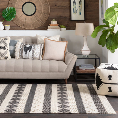 Hygge HYG-2301 Rug by Surya in black, white. Made from 100% wool in a unique style.