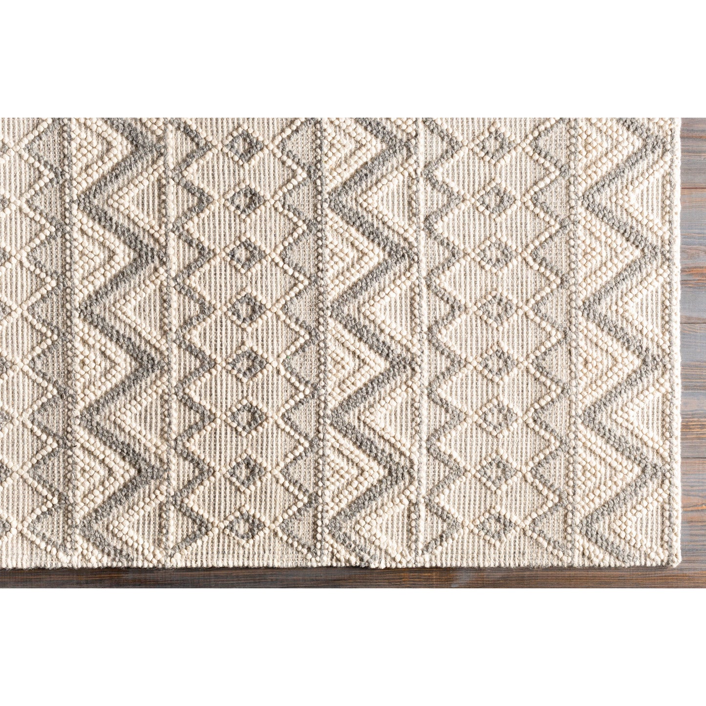 004 SR-754868,SR-754869 | Closeup | Hygge HYG-2304 Rug by Livabliss in cream, gray. Made from 100% wool in a unique style.