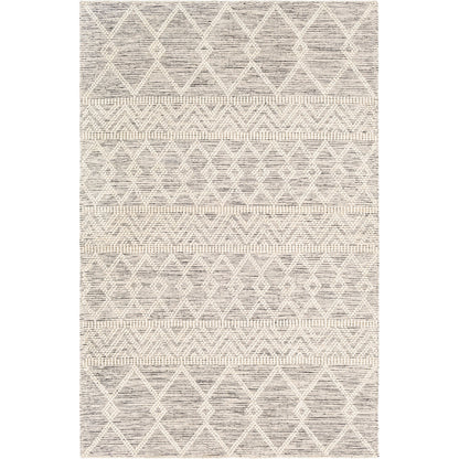 Hygge Rug - 23579 by Livabliss in charcoal, white. Made from 100% wool in a unique style.