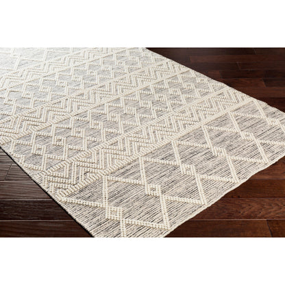Hygge Rug - 23579 by Livabliss in charcoal, white. Made from 100% wool in a unique style.