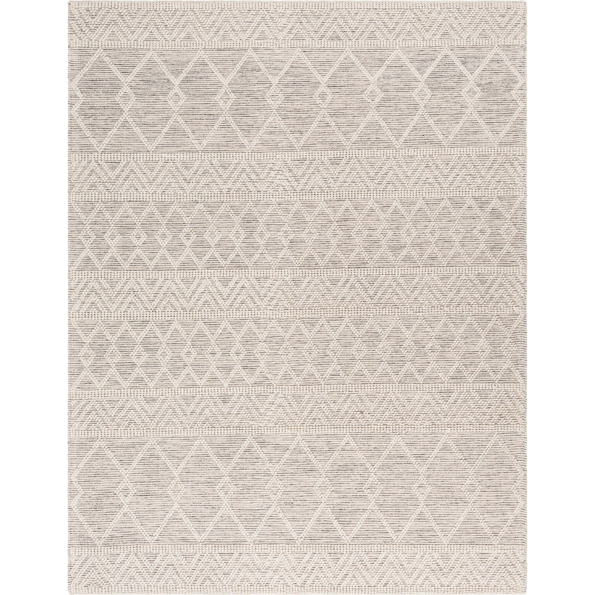Hygge Rug - 23579 by Livabliss in charcoal, white. Made from 100% wool in a unique style.