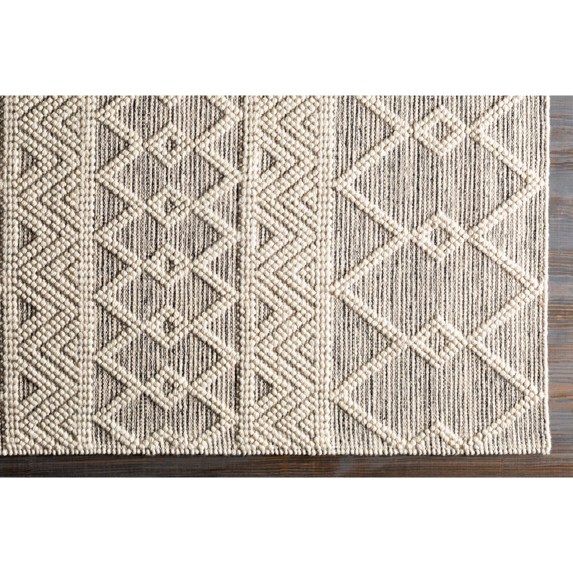 Hygge Rug - 23579 by Livabliss in charcoal, white. Made from 100% wool in a unique style.