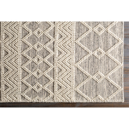 Hygge Rug - 23579 by Livabliss in charcoal, white. Made from 100% wool in a unique style.