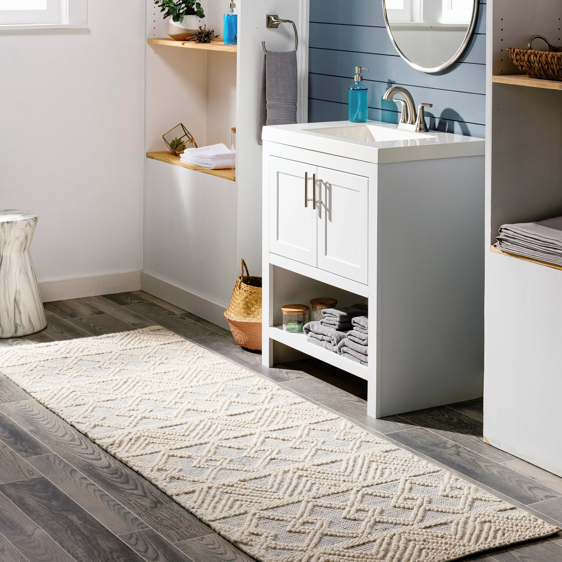 Hygge Rug - 23580 by Livabliss in blue, white. Made from 100% wool in a unique style.