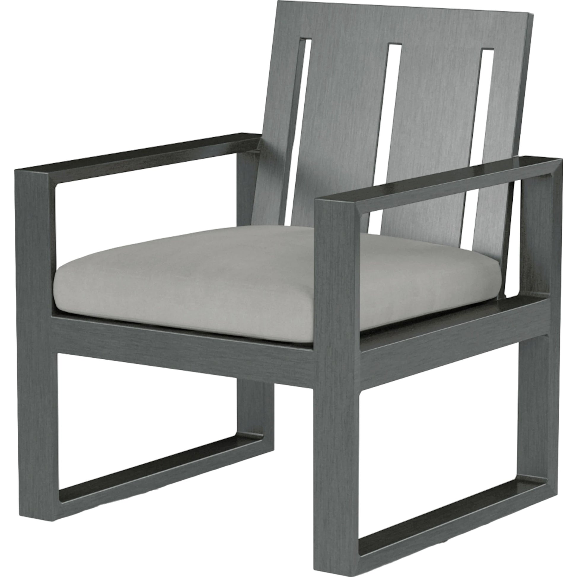 Redondo Outdoor Armless Dining Chair by Sunset West in grays. Made from aluminum in a modern style.