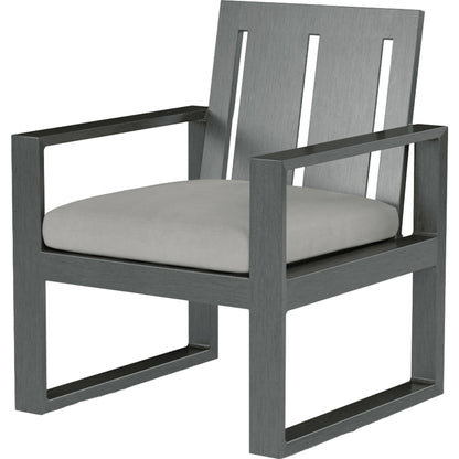 Redondo Outdoor Armless Dining Chair by Sunset West in grays. Made from aluminum in a modern style.