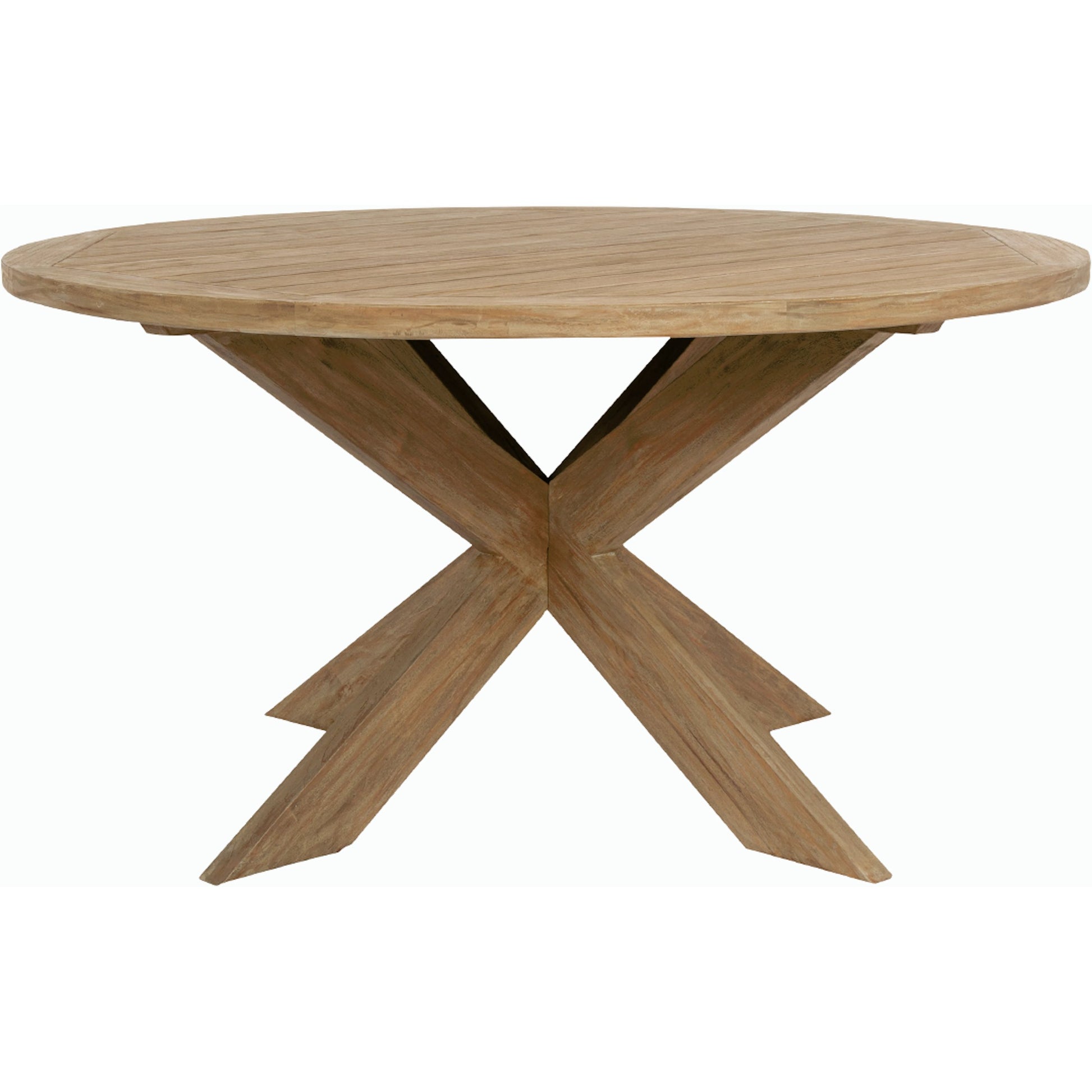 Coastal Outdoor Teak 56" Round Dining Table by Sunset West in teak. Made from teak in a modern style.