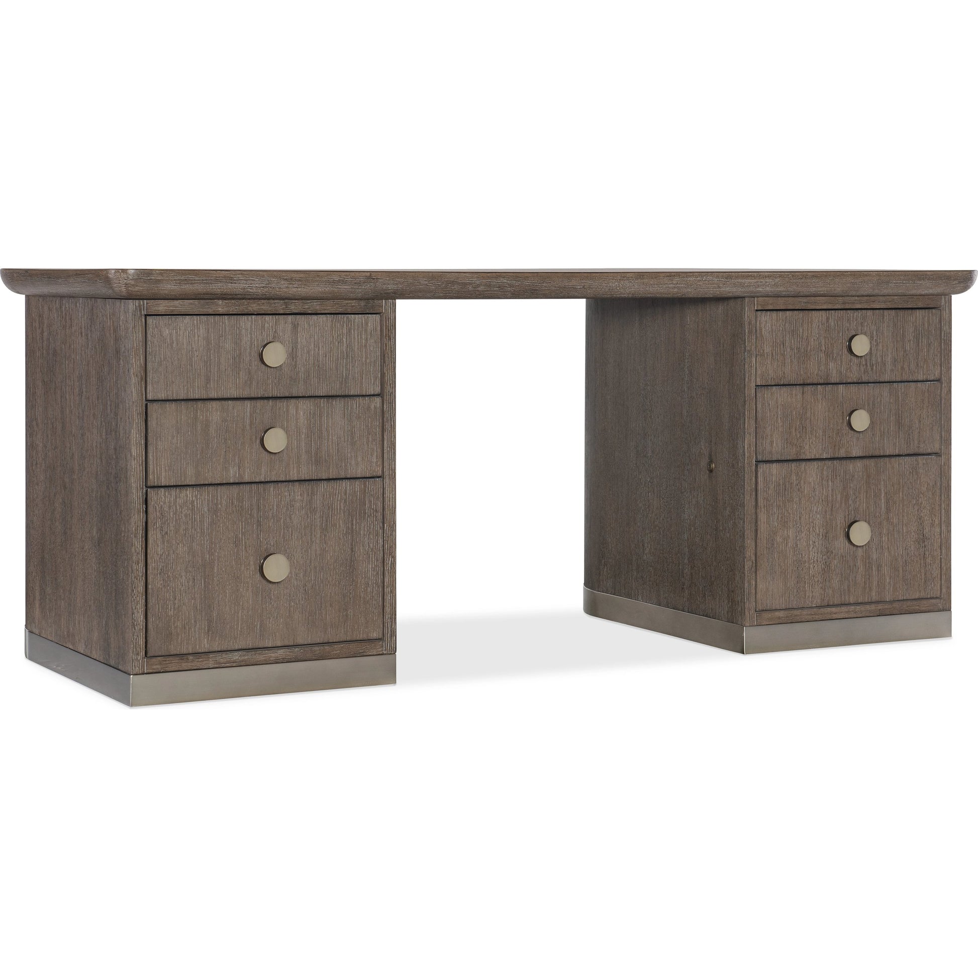 Modern Mood Executive Desk by Hooker Furniture. Made from oak veneers, metal in a modern style.