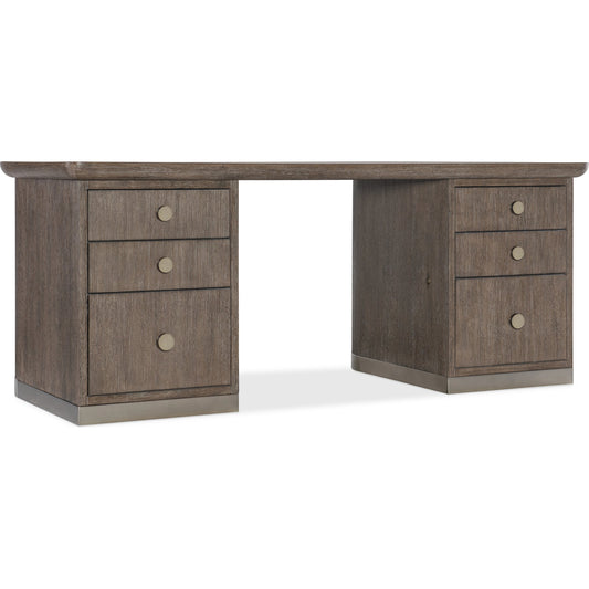 Modern Mood Executive Desk by Hooker Furniture. Made from oak veneers, metal in a modern style.