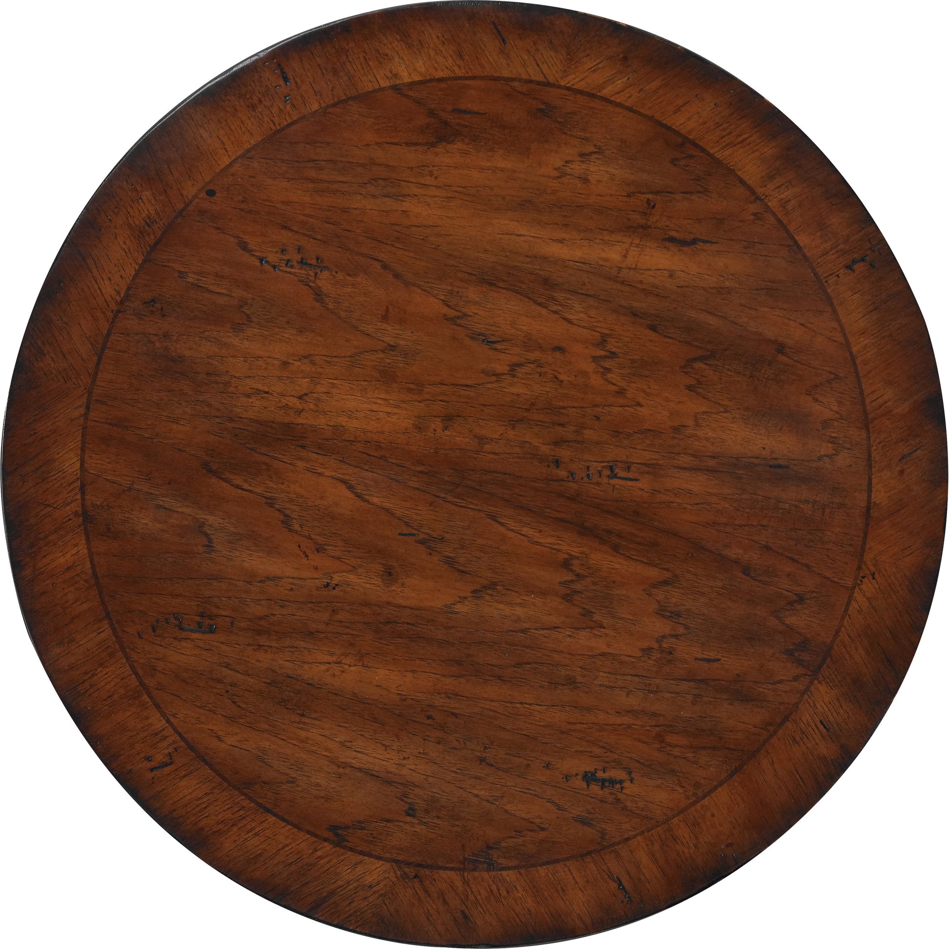 Pedestal Accent Table by Hooker Furniture in walnut. Made from walnut veneers in a traditional style.
