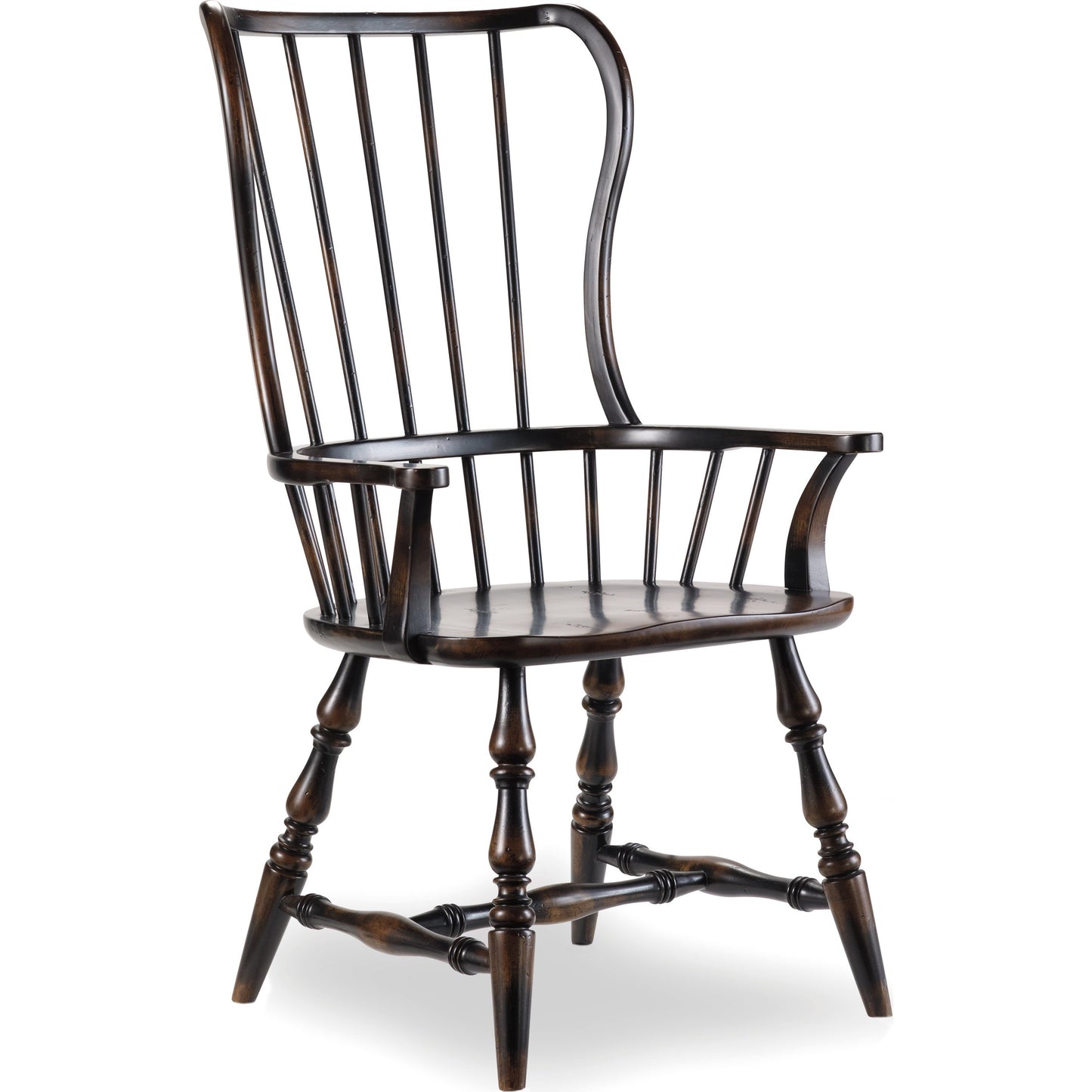 000 SI-1749627 | Primary Silo | Sanctuary Spindle Arm Chair (Set of 2) by Hooker Furniture in ebony. Made from hardwoods with veneers in a traditional style.