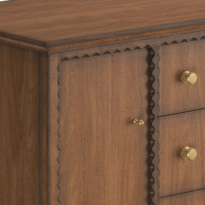 Harbor Door-Drawer Chest by A.R.T. Furniture in lakeside sepia. Made from rubber wood solid, prima vera quarter cut, light figure veneer in a traditional style.