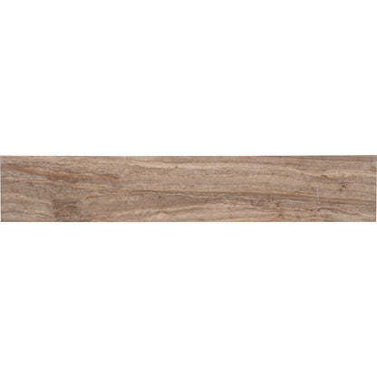 Sundance Console Table by Hooker Furniture in dark natural wood. Made from pecan veneers with stone veneer, resin in a modern style.
