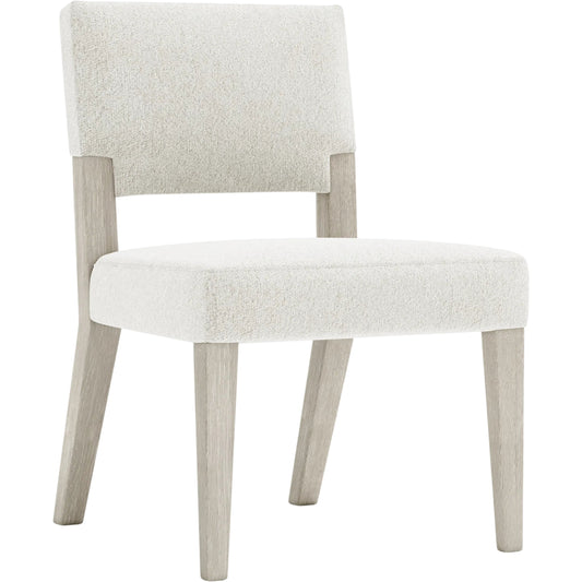 Tempo Side Chair by Bernhardt in white. Made from fabric, wood in a unique style.