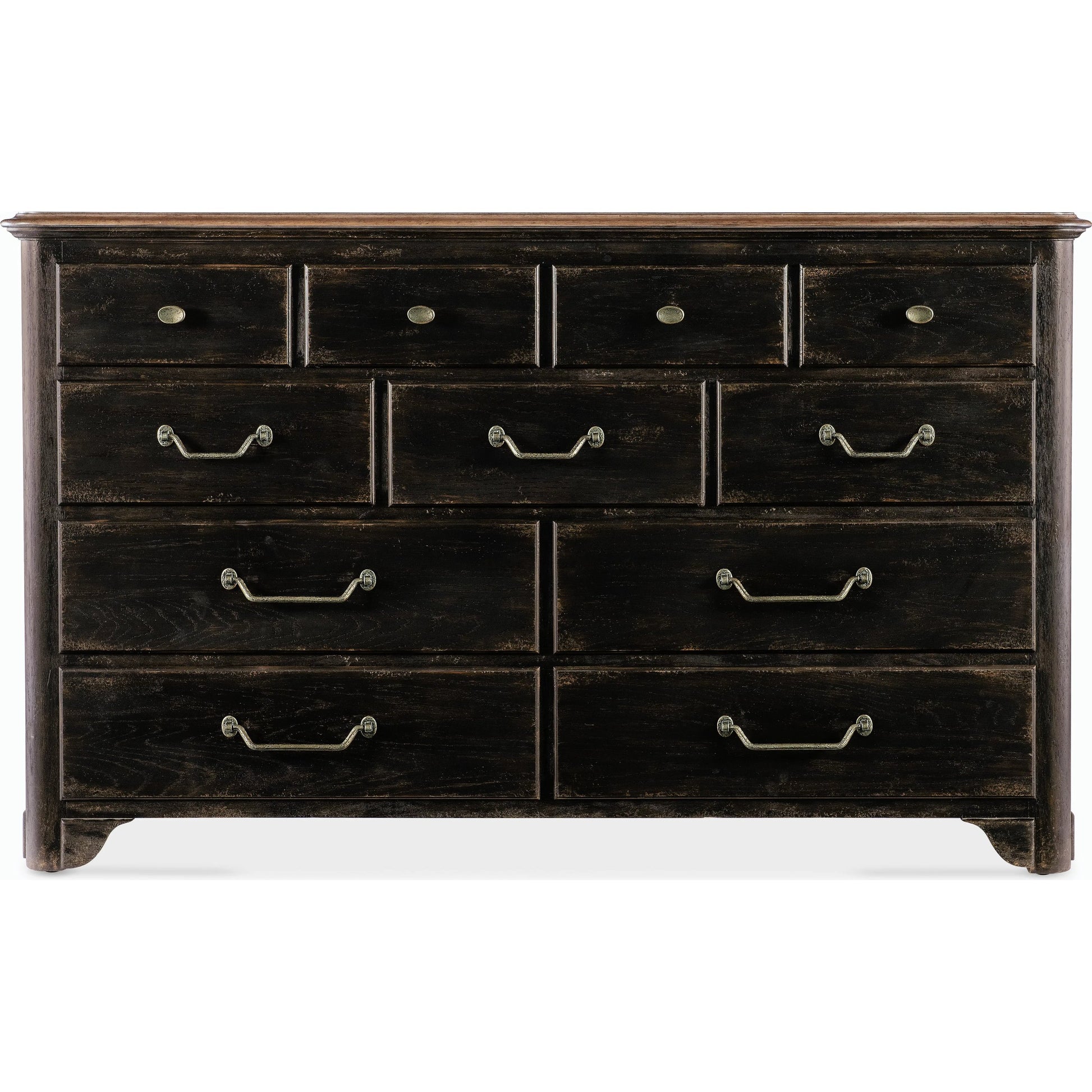 Americana 11-Drawer Dresser by Hooker Furniture. Made from oak veneers and cedar veneers with solid-wood edge top in a cottage & farmhouse style.