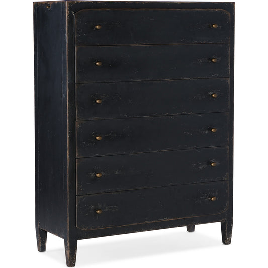 Ciao Bella Chest by Hooker Furniture. Made from maple veneer, cedar, felt panel, solid-wood edge top in a traditional style.
