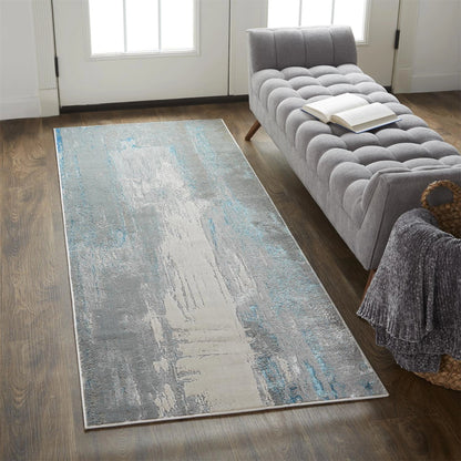 Azure Rug - 3406F by Feizy in gray, ivory, blue. Made from polyester, polypropylene in a unique style.