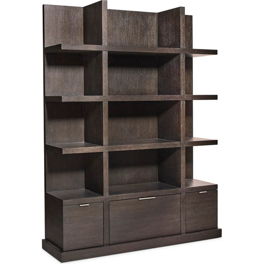 Geneve Etagere by Bernhardt in brown. Made from wood in a unique style.