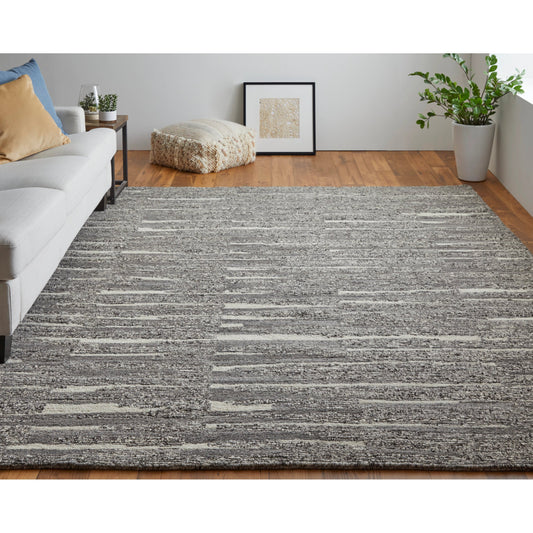 Navaro Rug - 8914F by Feizy in gray, taupe, ivory. Made from wool, viscose in a unique style.