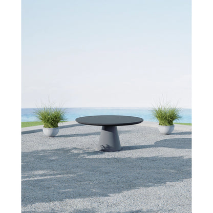 Pedestal Outdoor Dining Table by Sunset West. Made from gfr concrete in a modern style.