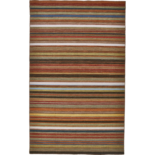 Silva Natural Wool Dhurrie Rug - R0500 by Feizy in red, brown. Made from wool in a unique style.