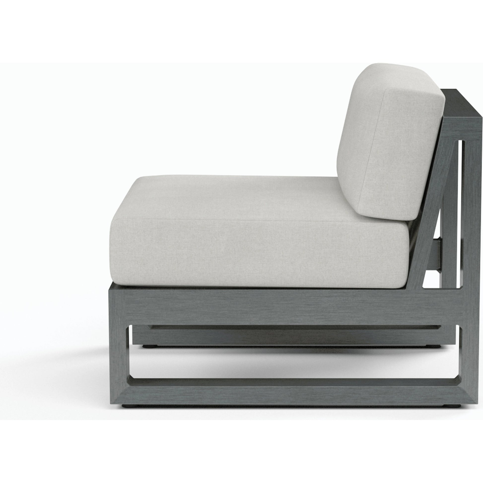 Redondo Outdoor Armless Club by Sunset West in grays. Made from aluminum in a modern style.