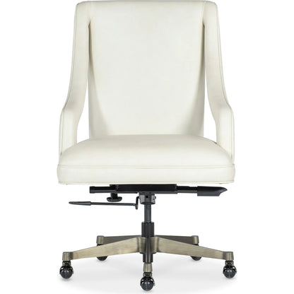 Meira Executive Swivel Tilt Chair by Hooker Furniture in white and metal. Made from unique in a modern style.