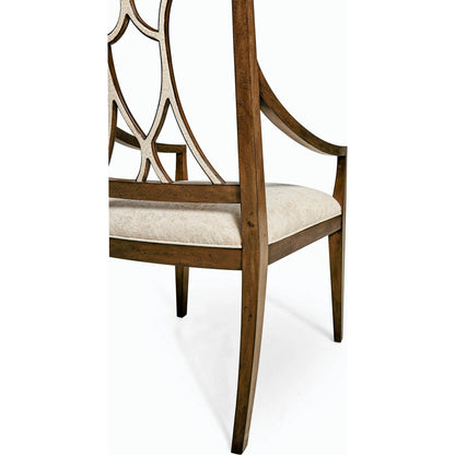 Osborne Arm Chair (Set of 2) by Jonathan Charles in brown and medium brown mahogany. Made from mahogany, foam, fabric, eggshell in a modern style.