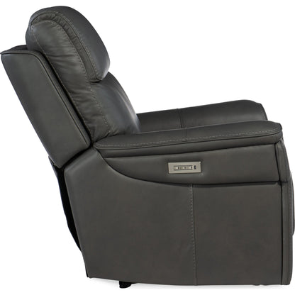 Lyra Zero Gravity Power Recliner by Hooker Furniture. Made from leather in a traditional style.