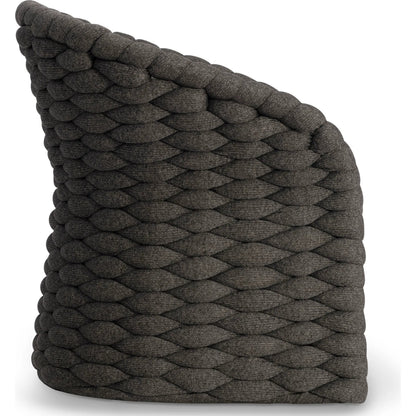 Salinas Arm Chair by Bernhardt in charcoal. Made from fabric in a unique style.