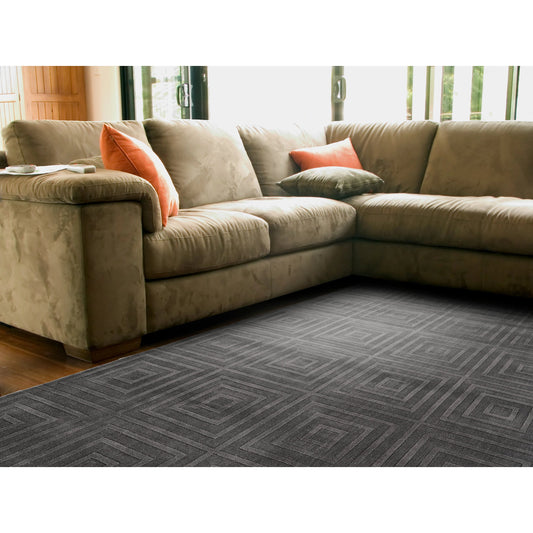 Spencer Geometric Rug - I6060 by Feizy in gray. Made from viscose, wool in a unique style.
