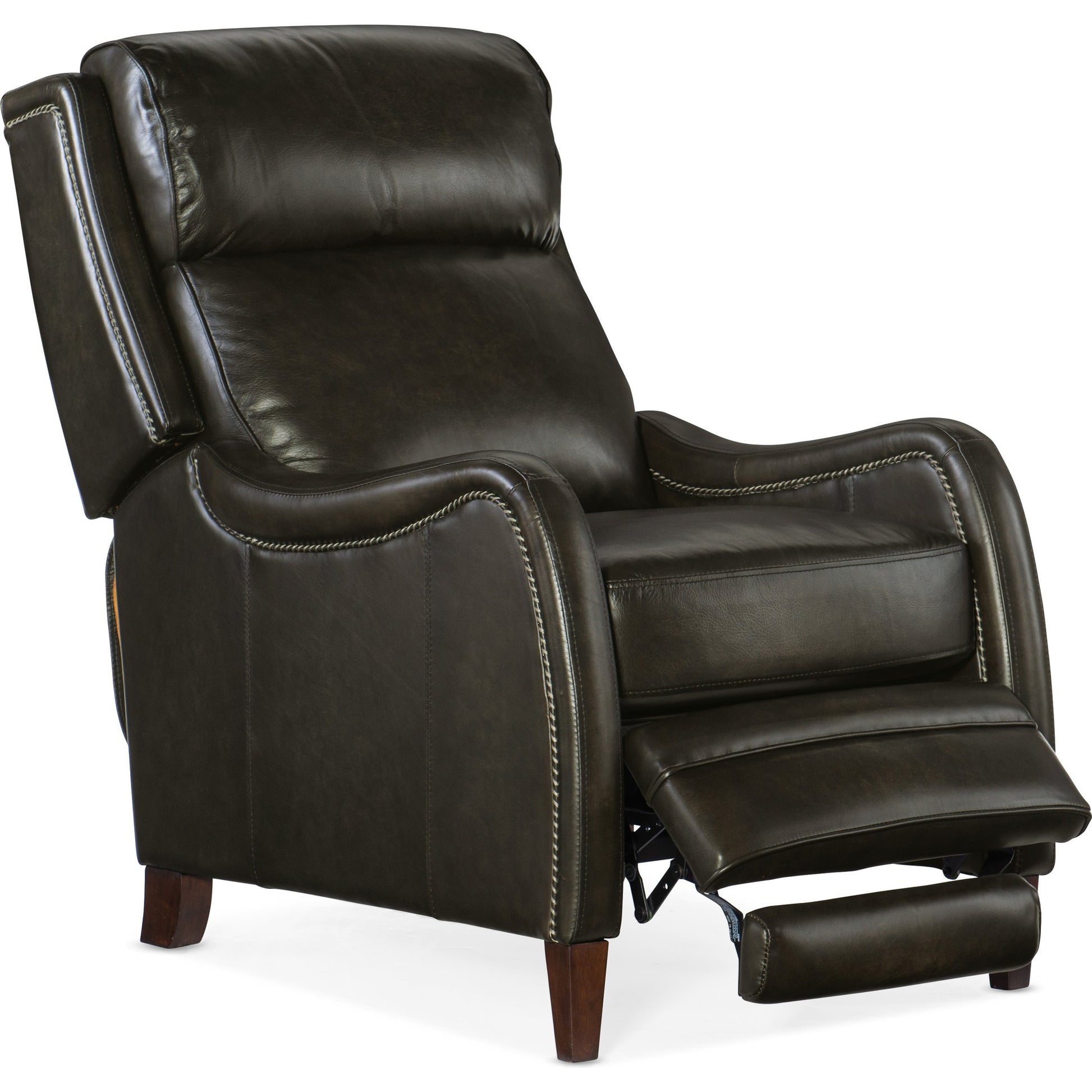 Stark Recliner by Hooker Furniture in brindisi trinita. Made from leather in a traditional style.