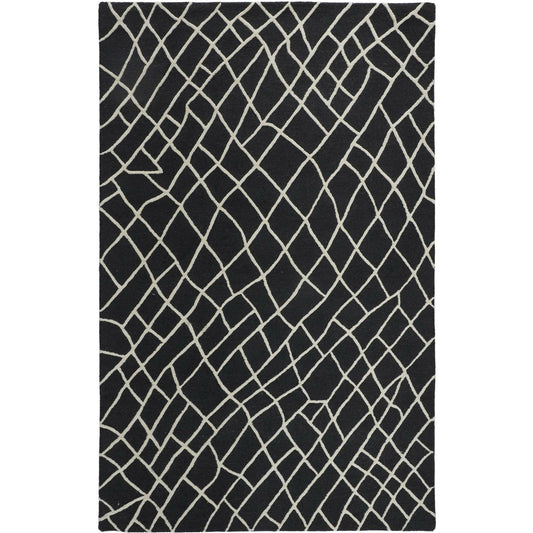 Lusk Contemporary Organic Wool Rug - R8085 by Feizy in black, white. Made from wool in a unique style.
