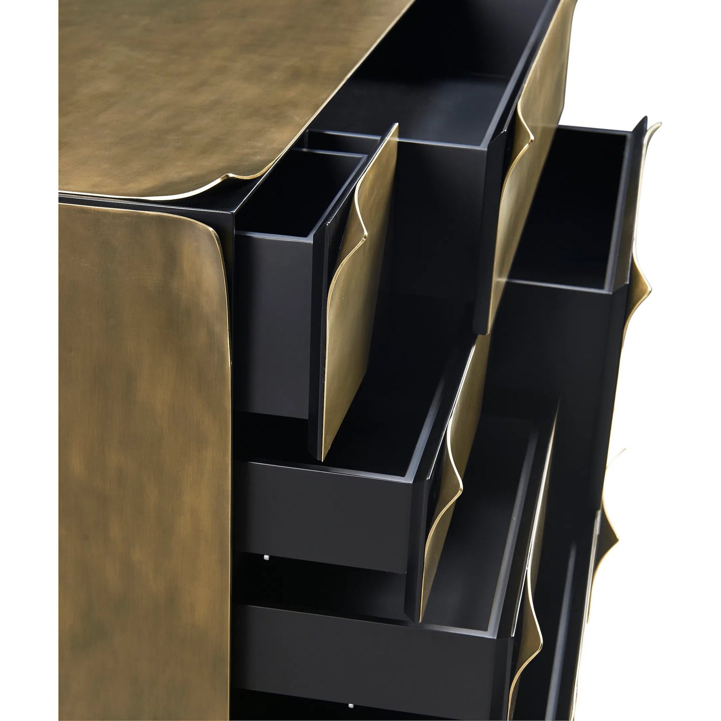 010 SI-2334497 | Closeup | Hammersmith Drawer Chest by Jonathan Charles in gold and satin brass. Made from beech solids, brass in a unique style.