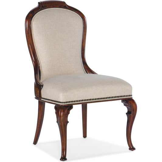Charleston Upholstered Side Chair (Set of 2) by Hooker Furniture in chateau linen and maraschino cherry. Made from fabric, cane in a traditional style.