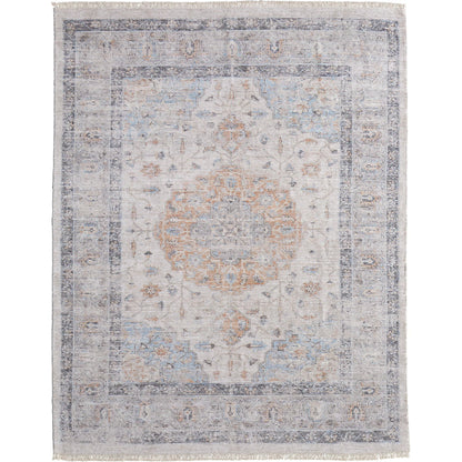 Caldwell Rug - 8798980F by Feizy in ivory, blue, orange. Made from wool, viscose in a unique style.