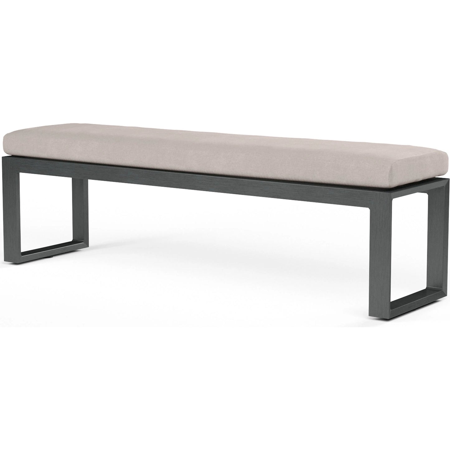 004 SI-2513891 | Primary Silo | Redondo Outdoor Dining Bench by Sunset West in grays. Made from aluminum in a modern style.