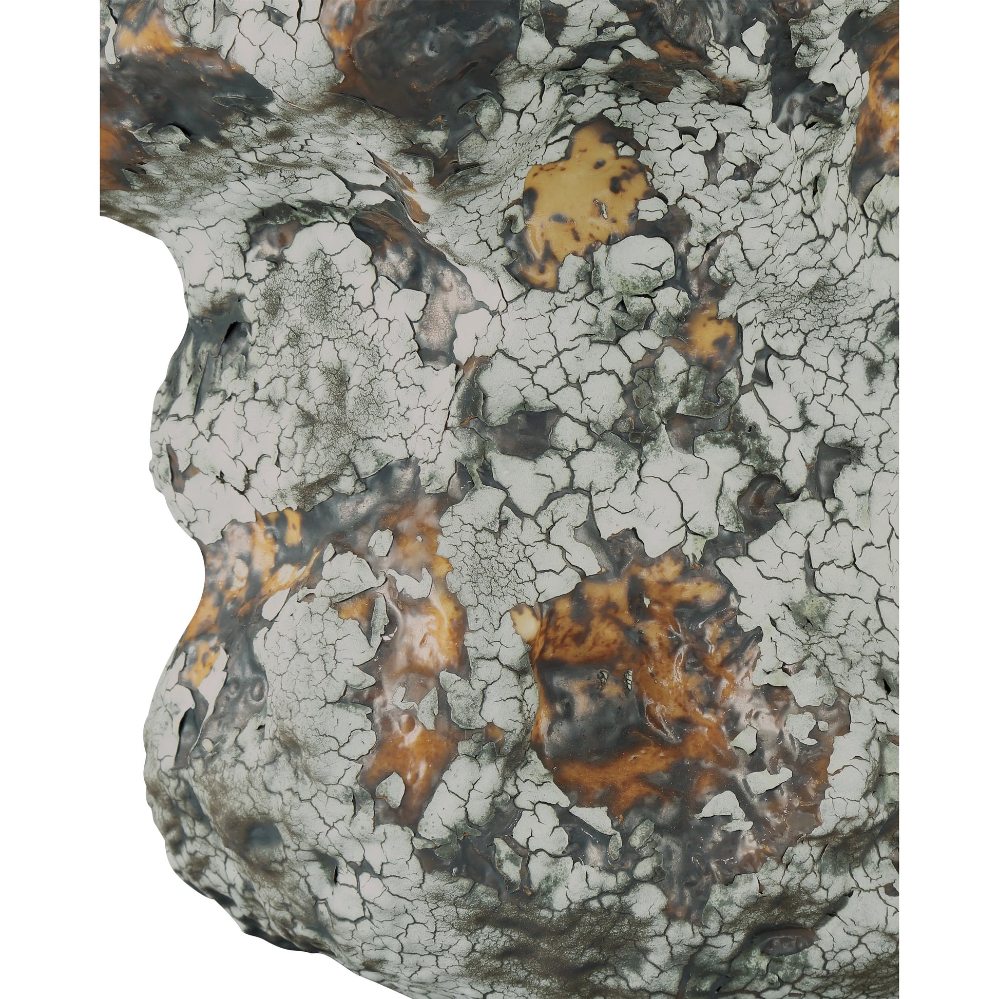 Grotesque Vase by Currey and Company in off-white, gray, burnt orange. Made from porcelain in a modern style.